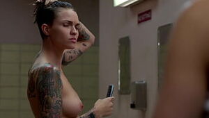 Ruby Rose - Grooming herself whilst nude and talking with an inmate - (uploaded by celebeclipse.com)