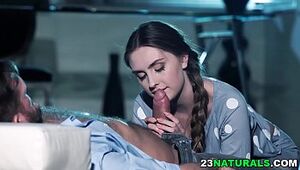 Lena Reif offers her vagina to her rock hard working fellow